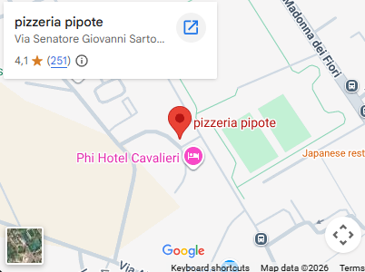 Mappa con la posizione della Pizzeria Pipote in Via Senatore Giovanni Sartori a Bra